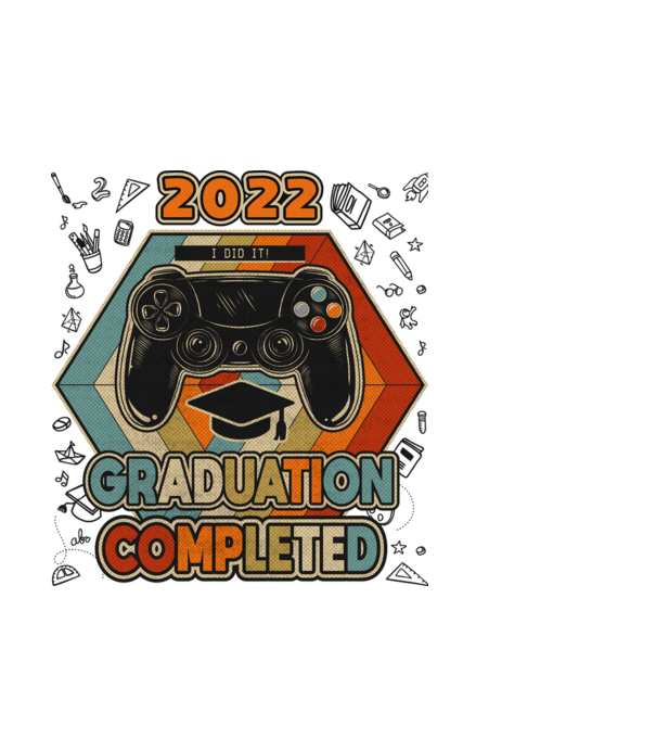 Retro graduation complete minta világoskék pólón
