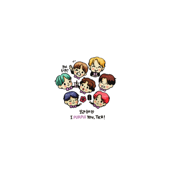 BTS chibi minta fehér pólón