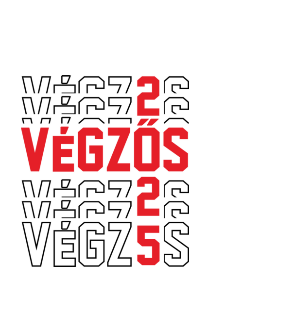 VÉGZŐS 2025 fekete minta fekete pólón