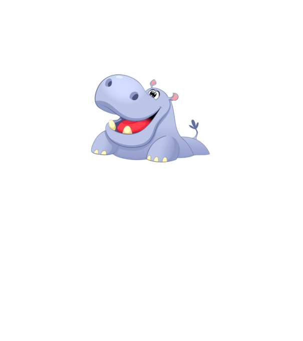Cute Hippo minta fekete pólón