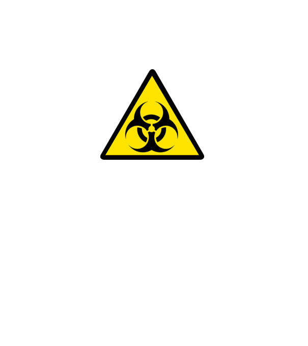 biohazard-sign minta fehér pólón