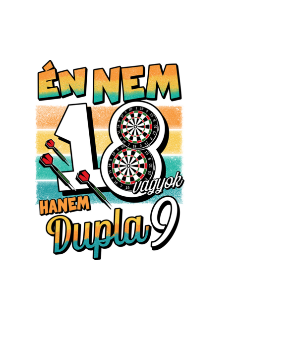 Darts Szülinap 18 éves minta fekete pólón