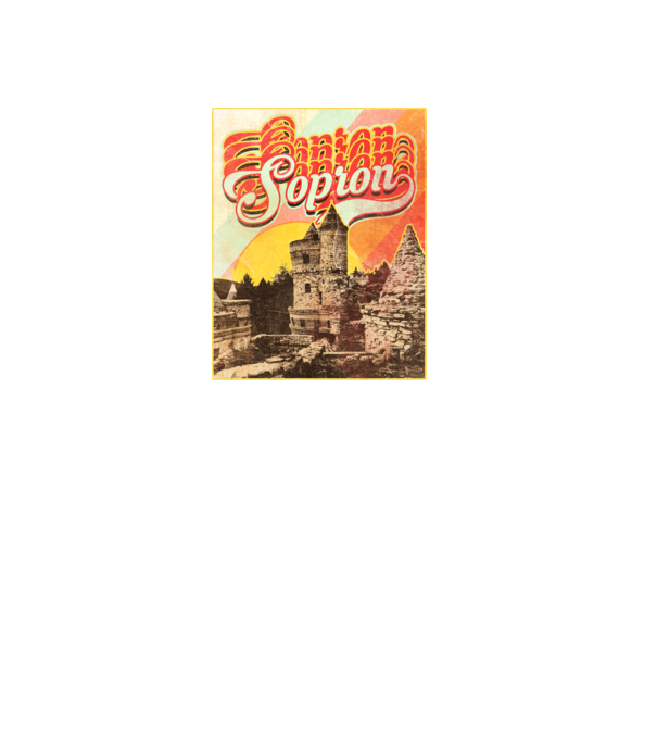 Retro Sopron minta fekete pólón