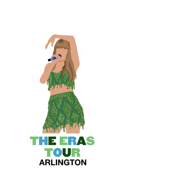Taylor Swift The Eras Tour Arlington 2 minta fekete pólón