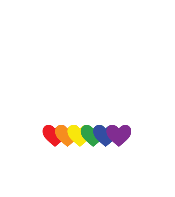 Lgbtq szívek minta fehér pólón
