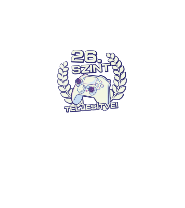 26. szint teljesítve minta fekete pólón