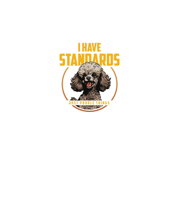 Uszkár Poodle Standards minta fekete pólón