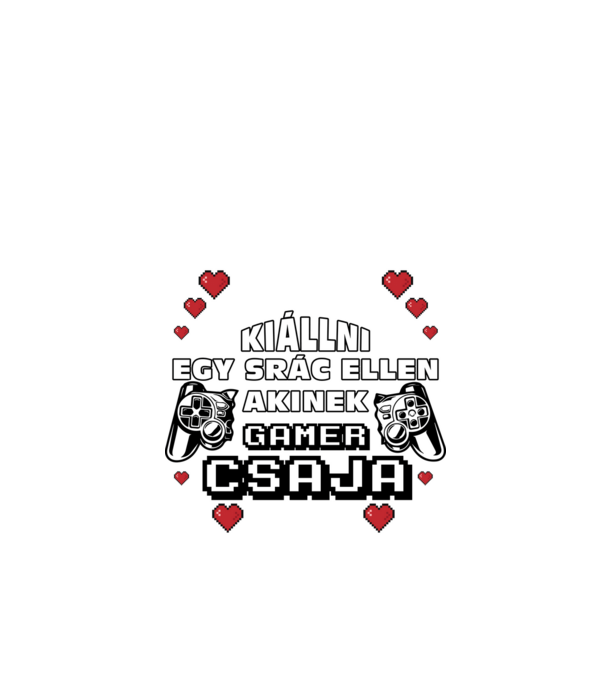 Veszélyes gamer szerelem srác minta fekete pólón