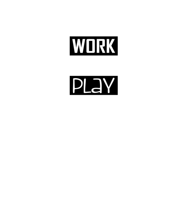 work hard_play hard_2c minta szürke/fekete pólón
