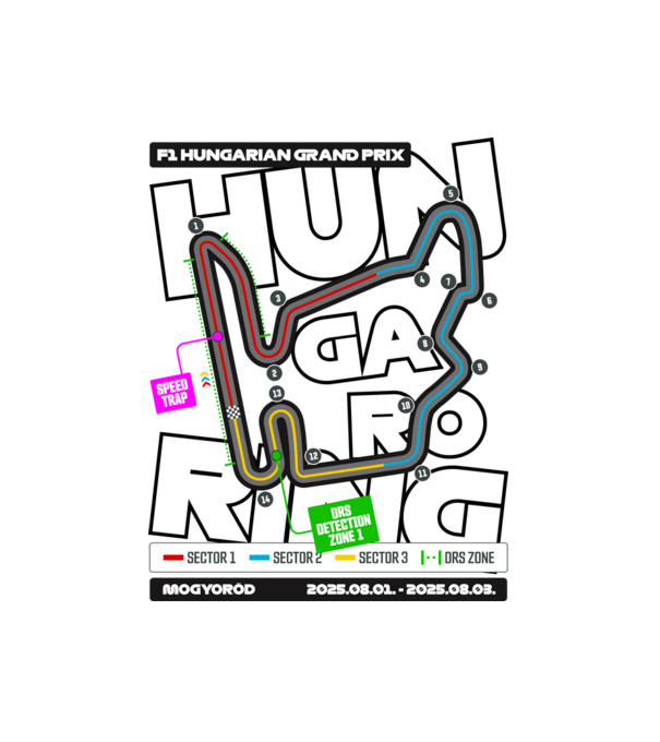 Hungaroring 2025 minta fehér pólón
