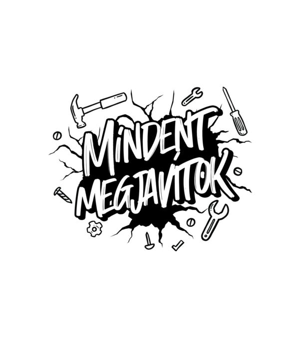 Mindent megjavítok páros minta fehér pólón