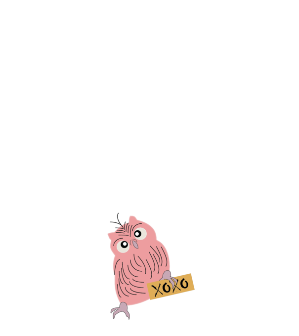 Bagoly_XOXO minta világos rózsaszín pólón