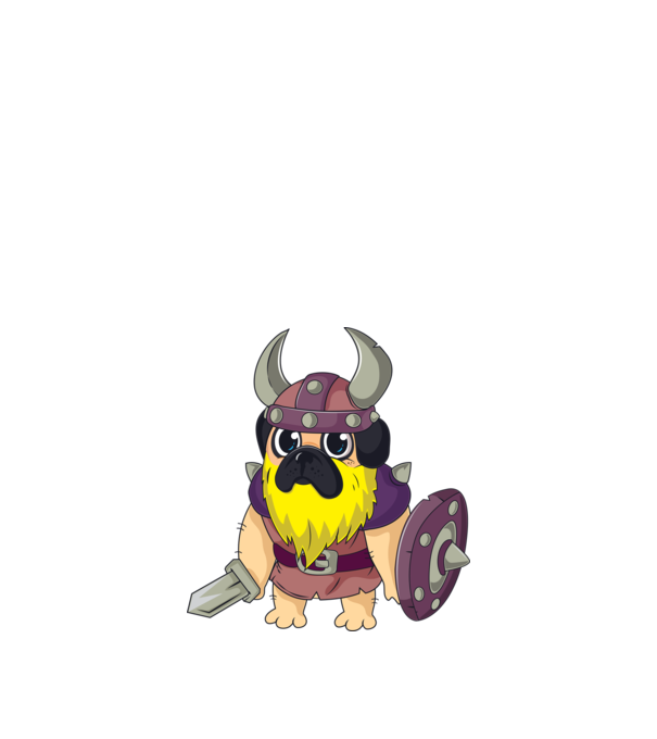 Viking mopsz minta fehér pólón