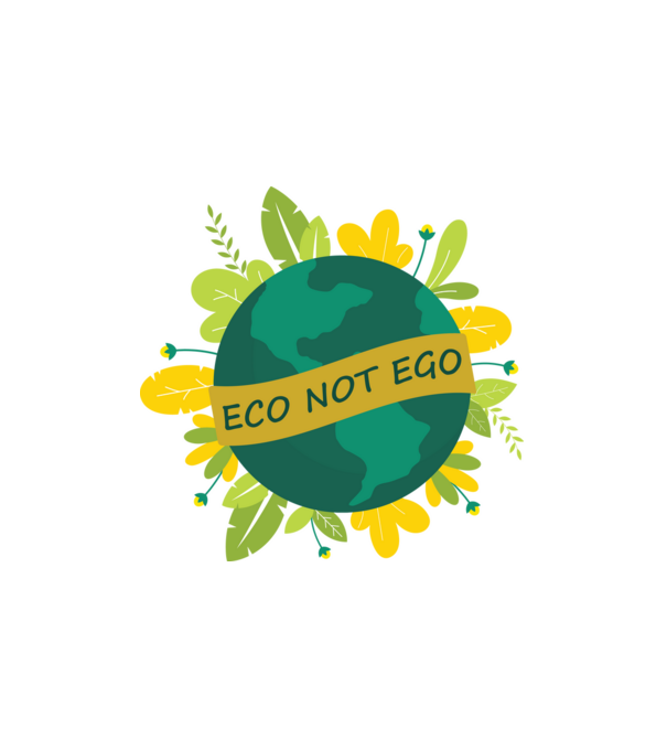 ECO NOT EGO minta fehér pólón