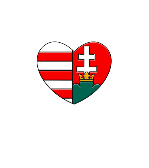 Címer szív minta fekete pólón