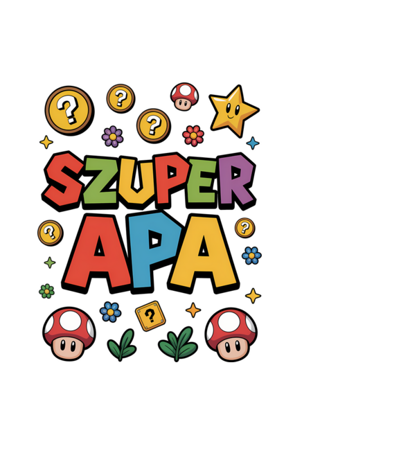 Szuper Apa minta fekete pólón