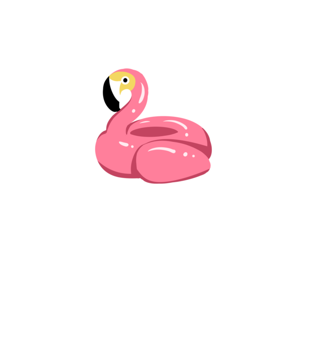 Flamingó úszógumi minta fehér pólón