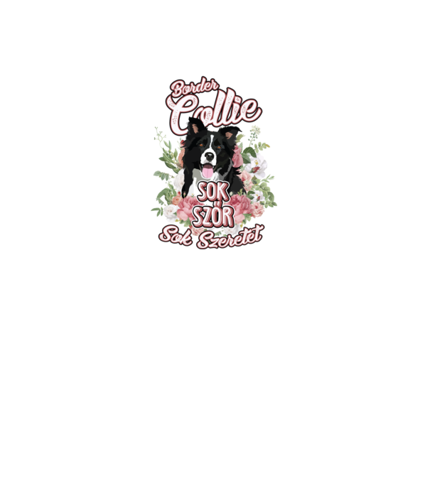 FLORAL DOGGO border collie minta fehér pólón