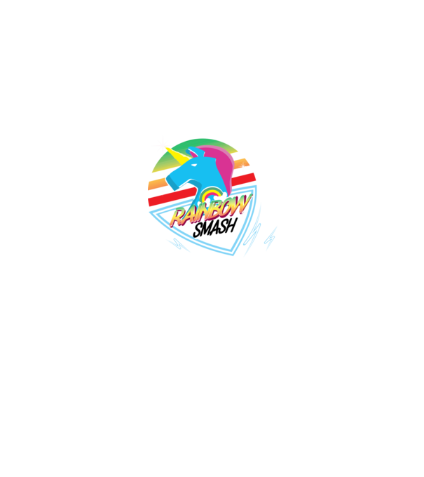 Rainbow smash minta fekete pólón