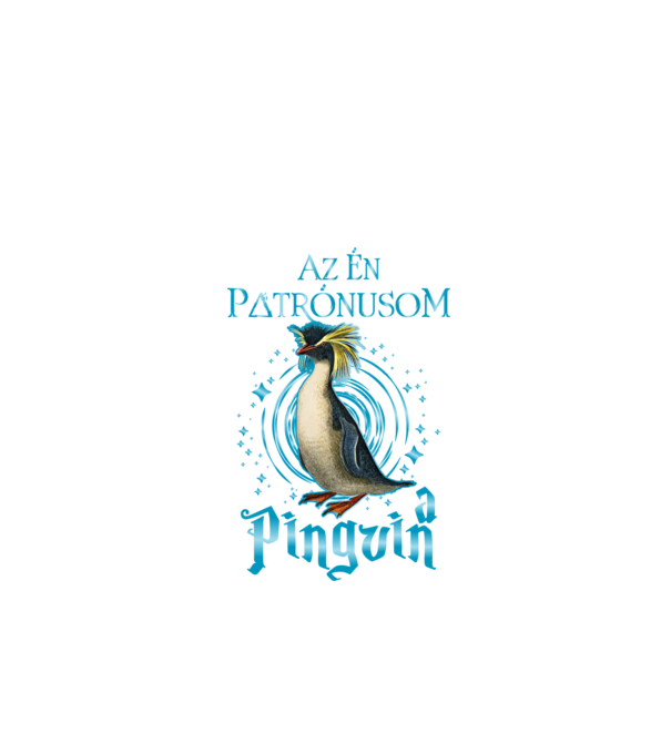 Az én patrónusom PINGVIN minta fekete pólón