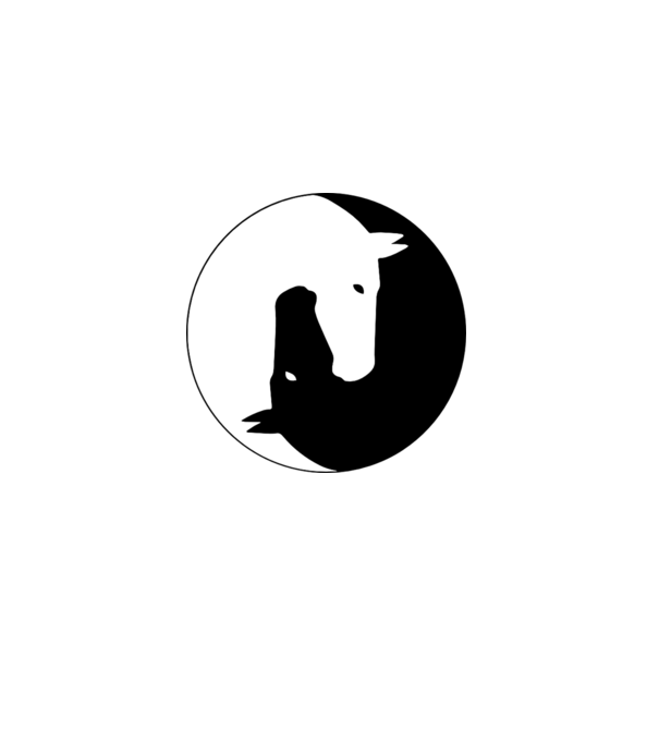 Lovas ying-yang minta fehér/piros pólón