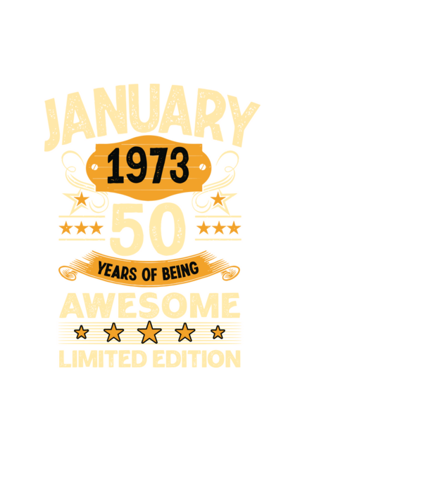 January 1973 50 years of being limited edition minta fekete pólón
