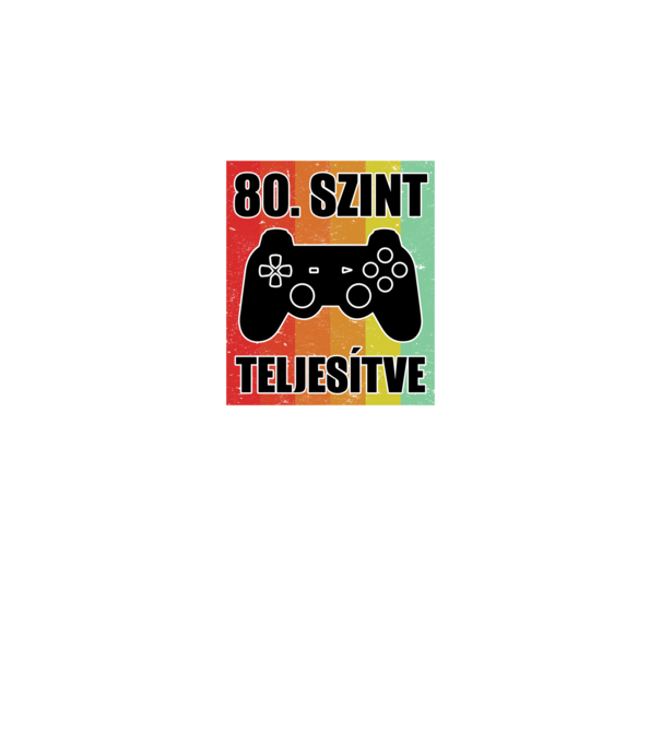80 szint teljesítve retro gamer minta fekete pólón
