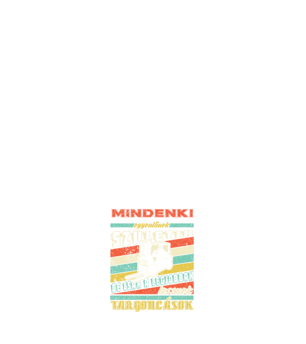 RETRO mindenki egyenlőnek születik TARGONCÁS minta fehér pólón