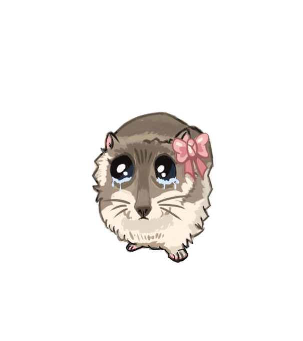 Sad coquette hamster meme minta fehér pólón