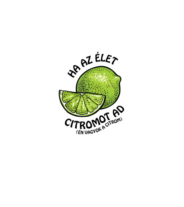 Tequila és citrom fekete minta fehér pólón