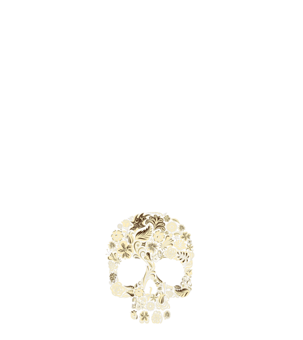 flowerskull minta világos rózsaszín pólón