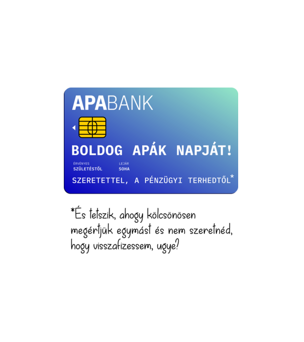 ApaBank minta fehér pólón