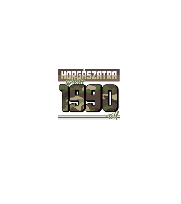 Horgászatra születve - 1990 minta farmerkék pólón