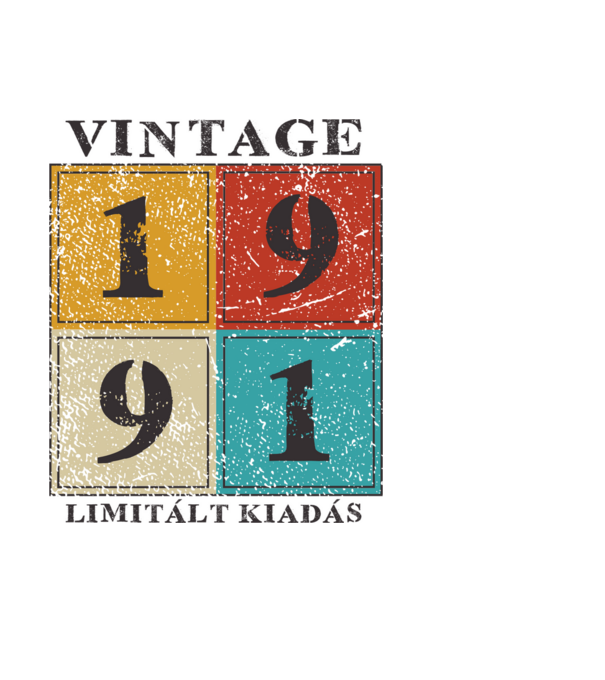 vintage_1991_limitált minta fekete pólón