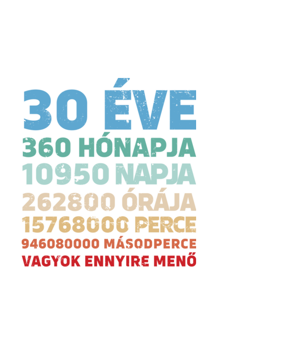 30 éve vagyok ennyire menő minta fekete pólón