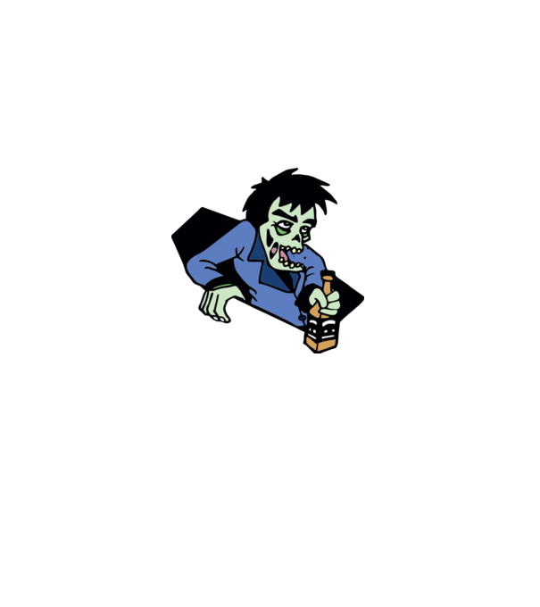 Drunk Zombie minta szürke pólón