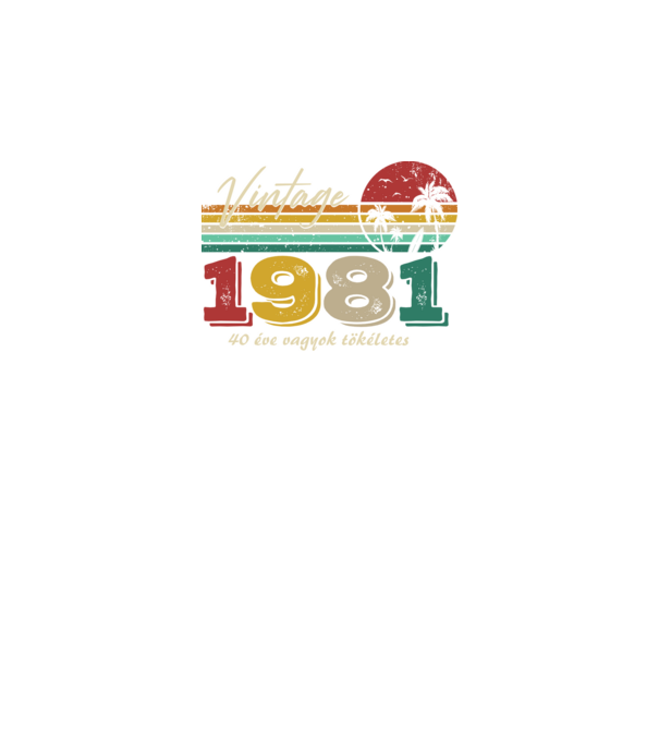 vintage 40 éve vagyok tökéletes minta fekete pólón
