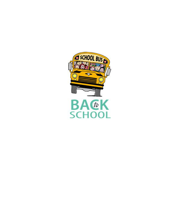 Back to school bus minta sötétkék pólón