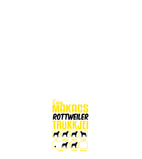 Makacs Rottweiler minta zöld pólón