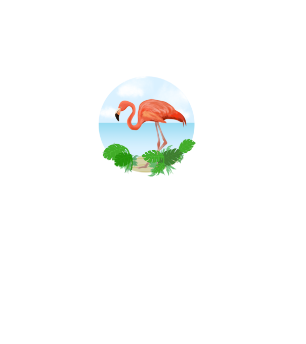 Flamingó minta fehér pólón