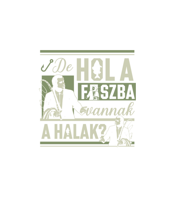 Hol a fszba vannak a halak minta fehér pólón