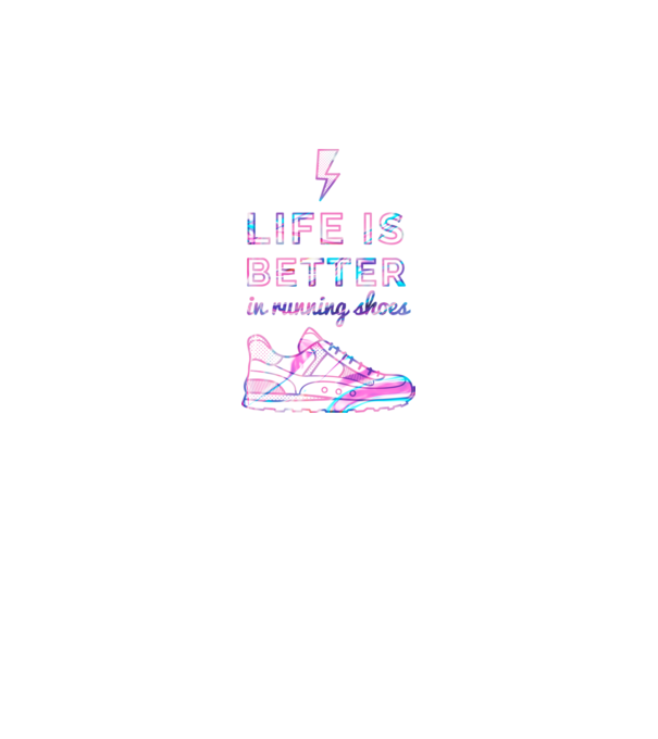 Life is better running shoes HOLO minta fekete pólón
