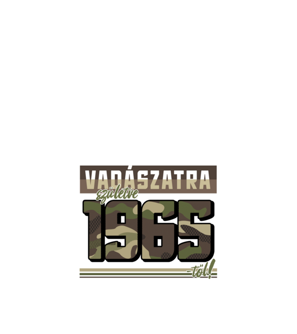 Vadászatra születve 1965-től! minta fekete pólón