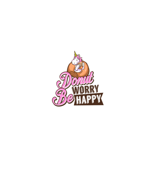 Donut worry be happy minta fehér pólón