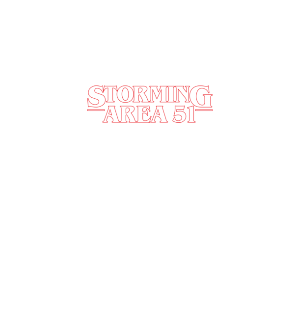 storming area 51 things outline minta fehér pólón