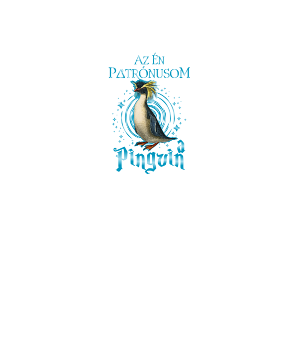 Az én patrónusom PINGVIN minta fekete pólón
