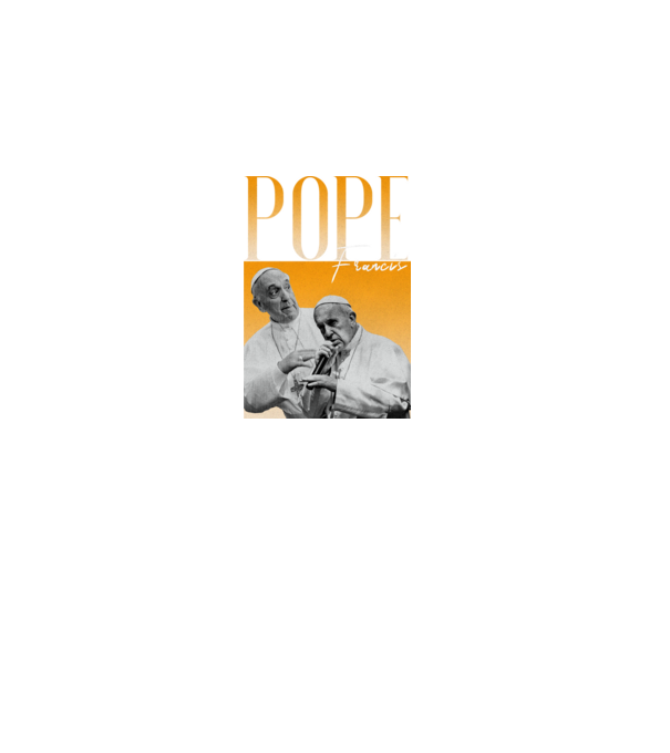 Pope Frances 90s poster minta fekete pólón
