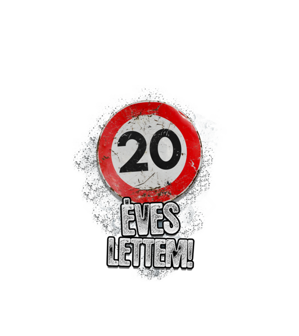 Speedlimit 20 éves minta fehér pólón