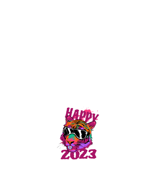 Happy 2023 tiger minta sötétkék pólón