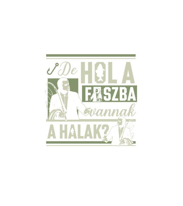 Hol a fszba vannak a halak minta fekete pólón